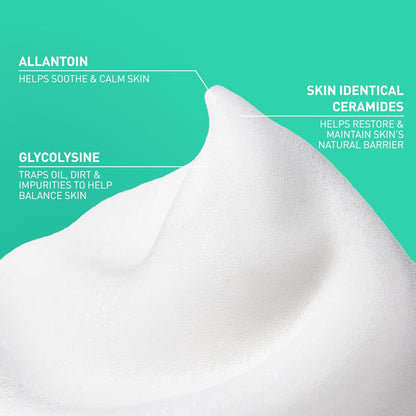 CeraVe Balancing Air Foam Face Wash, Foaming Facial Cleanser For Combination Skin, 8HR Oil Control + 24HR Hydration, Fragrance-Free & Non-Comedogenic, With Glycolysine™ & 3 Essential Ceramides, 8oz
