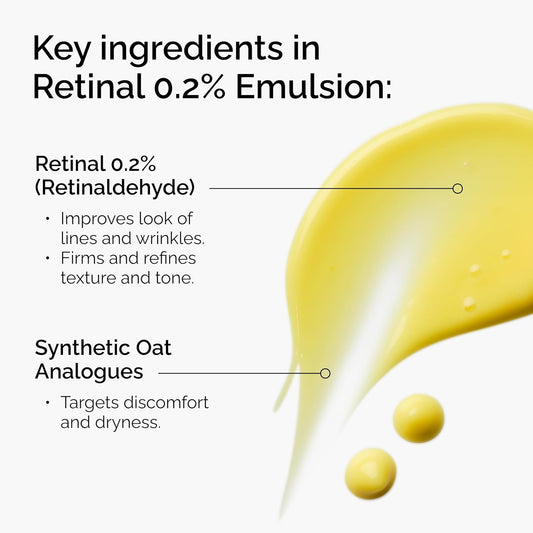 The Ordinary Retinal 0.2% Emulsion, High-Strength Retinoid Serum for Advanced Anti-Aging Support, 0.5 Fl Oz
