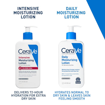 CeraVe Intensive Moisturizing Lotion, Hydro-Urea + Shea Butter, Body Lotion For Dry Skin, Relieves Signs Of Extra Dry Skin, Non Greasy Hydrating Cream For Rough, Tight, Red & Itchy Skin, 8oz