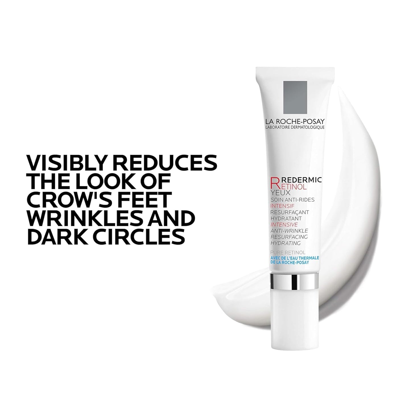 La Roche-Posay Redermic R Eyes Retinol Eye Cream, Anti-Aging Eye Cream to Reduce Wrinkles and Dark Circles With Pure Retinol and Caffeine, 0.5 Fl Oz (Pack of 1)