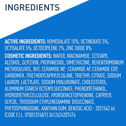 CeraVe AM Facial Moisturizing Lotion with SPF 30, Oil-Free Face Moisturizer with SPF, Formulated with Hyaluronic Acid, Niacinamide & Ceramides, Non-Comedogenic, Broad Spectrum Sunscreen, 3 Ounce