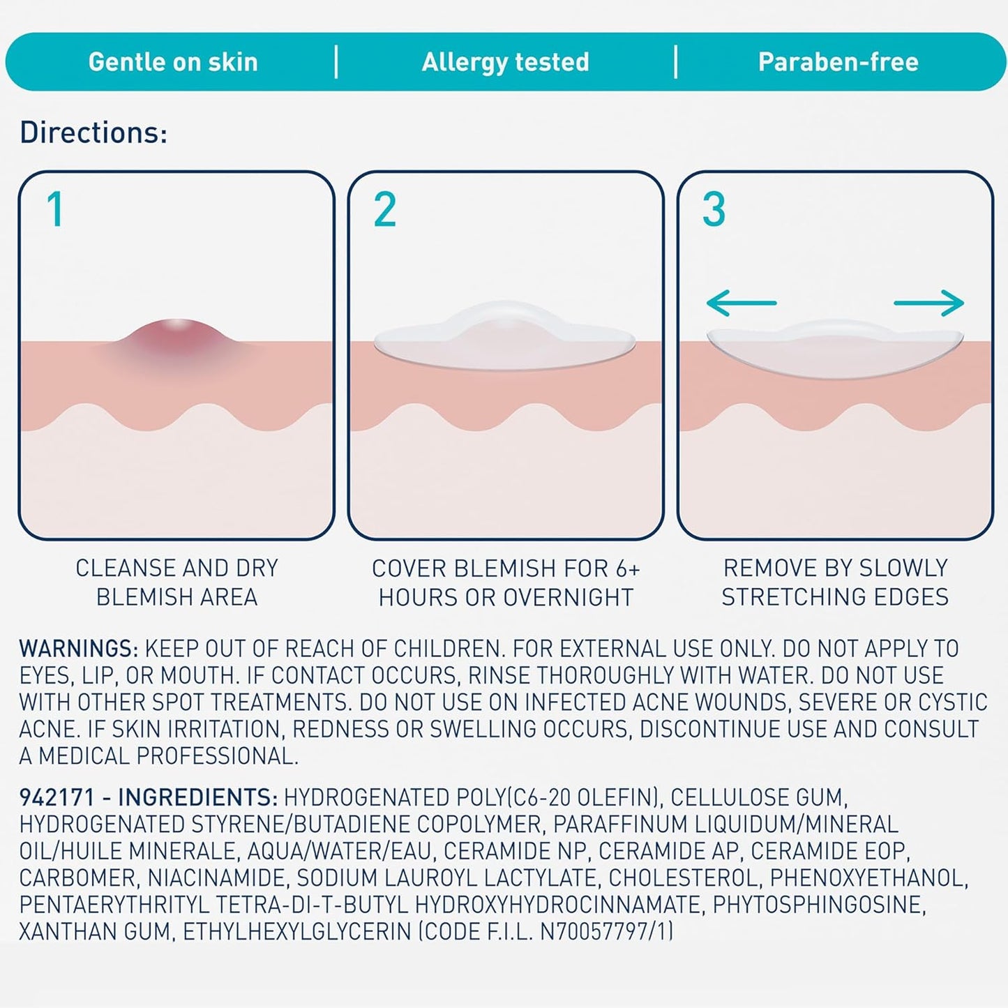 CeraVe Hydrocolloid Blemish Patches, Oil Absorbing Spot Control with Ceramides and Niacinamide, Allergy-Tested & Suitable For Sensitive Skin, Ultra-Thin & Blends Into All Skin Tones, 22ct
