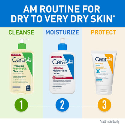 CeraVe Intensive Moisturizing Lotion, Hydro-Urea + Shea Butter, Body Lotion For Dry Skin, Relieves Signs Of Extra Dry Skin, Non Greasy Hydrating Cream For Rough, Tight, Red & Itchy Skin, 16oz